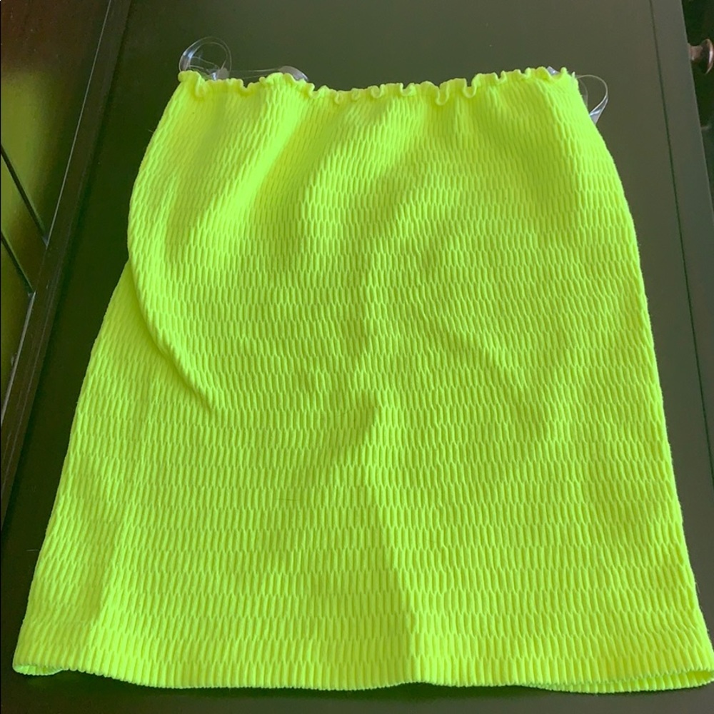 Neon yellow tube top